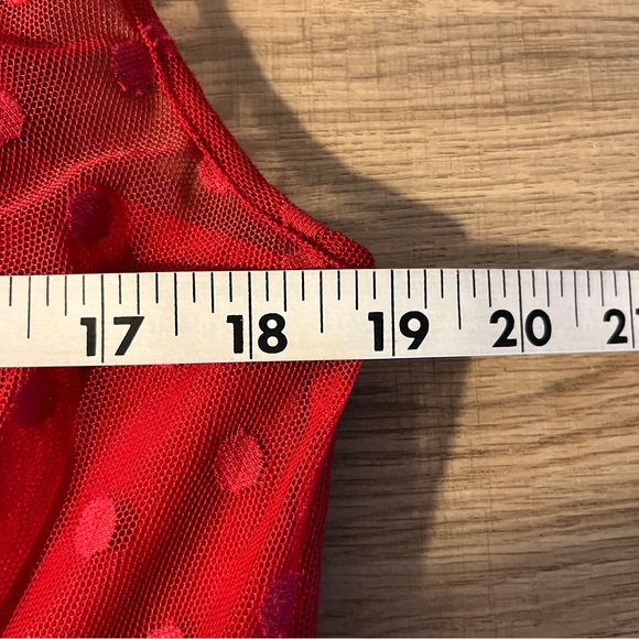 Torrid Retro Chic Dress Size 14 Red Wiggle Mesh Dot Pin-Up Rockabilly NWT $69 - Picture 10 of 12